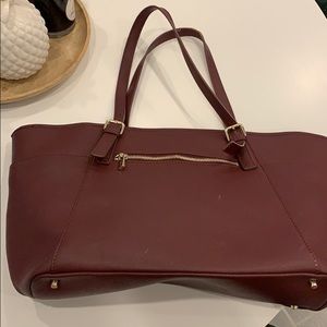 Burgundy Leather work bag by Danier